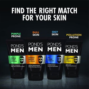 Pond's  Men Energy Bright Anti-Dullness Facewash With Coffee Bean, 100 g (Pack of 2)